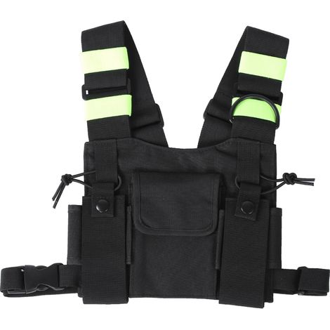 Harnais de poitrine jaune réfléchissant avec poche pour talkie-walkie UV-5R/82/9R/XR (1/5)
