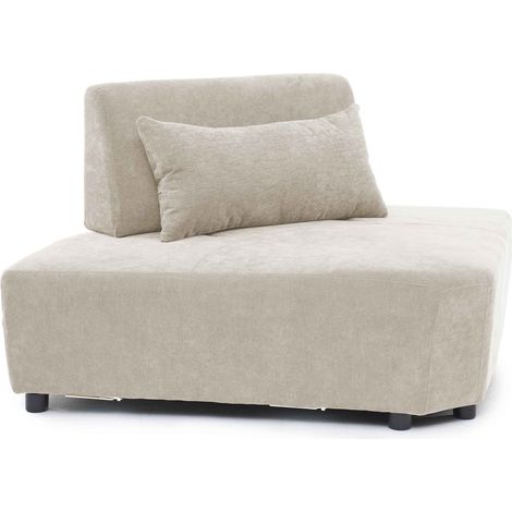 Fauteuil d'angle canapé modulable dossier ajustable 170 cm écru - Callisto (1/5)