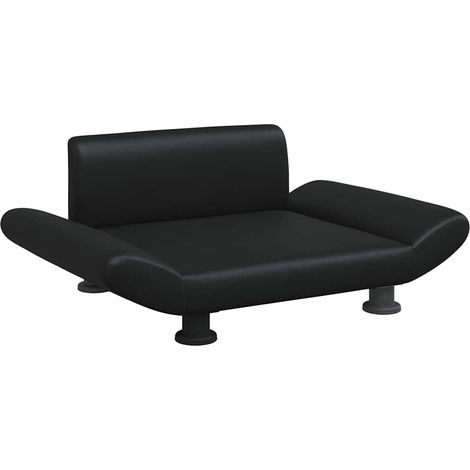 vidaXL Cama para perros de cuero sintético negra 70x45x28 cm (1/2)