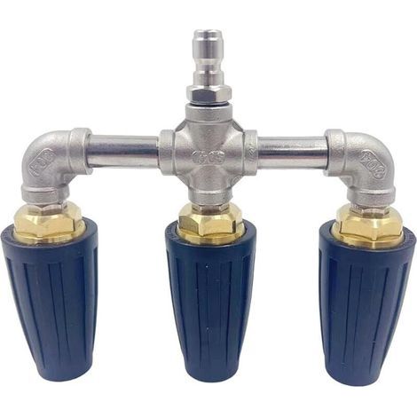 Pulitore ad alta pressione a triplo ugello, ugello a turbina rotante, connettore rapido 4000 psi, accessorio di pulizia per terrazze, pavimenti, finestre, lavaggio auto, uso esterno (1/5)
