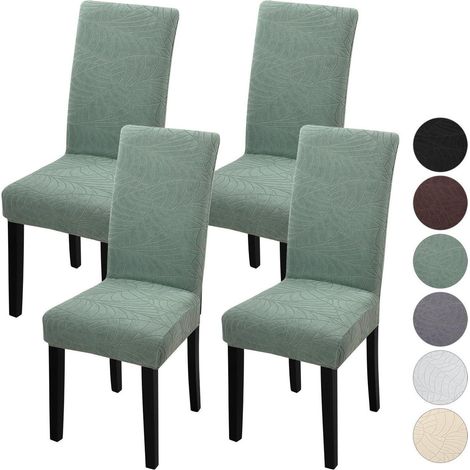 Stuhlhussen 4er Set, Stretch, Universal, Waschbar, Grün Matcha (1/5)