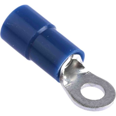Cosses à œillet RS PRO, Isolé, Bleu, 2.5mm², M3, 6.6mm (1/2)