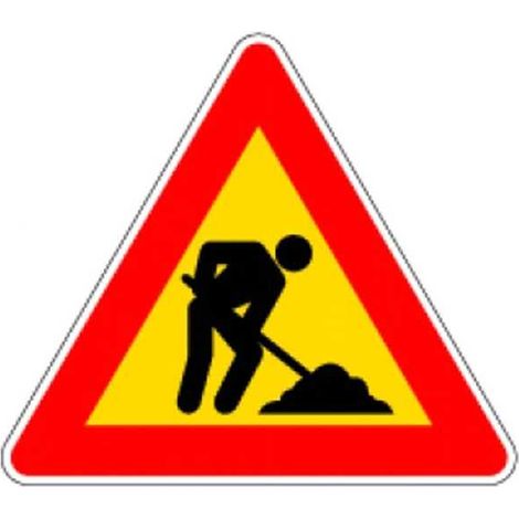 3G Cartello Stradale Lavori in Corso Segnalazione Temporanea Rifrangente Classe I 90x90 cm colore Giallo
