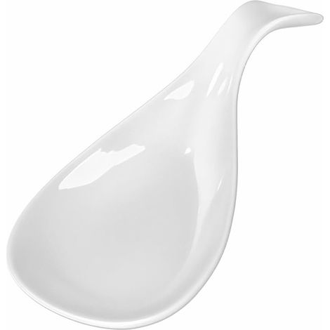Repose Cuillère Porcelaine Blanche Céramique Grand Format Résistant Chaleur pour Cuisson sur Cuisinière Support pour Cuillères Café Louches Spatules pour Ranger Ranger 21x9.5x3.3cm (1/5)