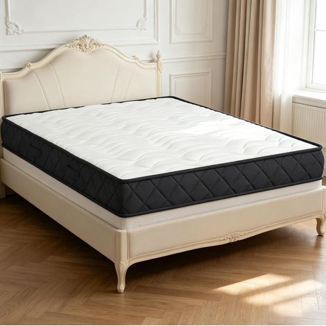 Materasso 140 x 190 cm in memory foam, 20 cm di spessore, bianco e grigio OKMYHOME (1/5)