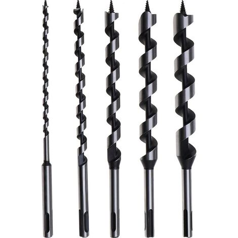 Kaelt - Lot de 5 forets h��lico��daux avec tige SDS Plus pour le travail du bois 230 mm 6/10/14/18/20 mm (1/4)