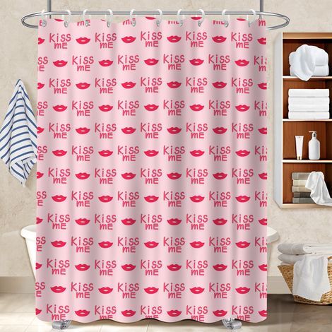 Rideau de bain imprimé polyester 180x180 À œillets renforcés polyester pour salle de bain pour idéal location saisonnière (1/5)