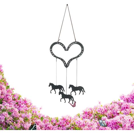 in Herzform Decoration Metall Galopp Liebe mit 3 Anhängern