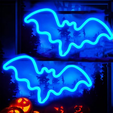 Veilleuse d'Halloween, lumière LED, néon, décoration lumineuse d'Halloween 2Ice Blue (1/5)