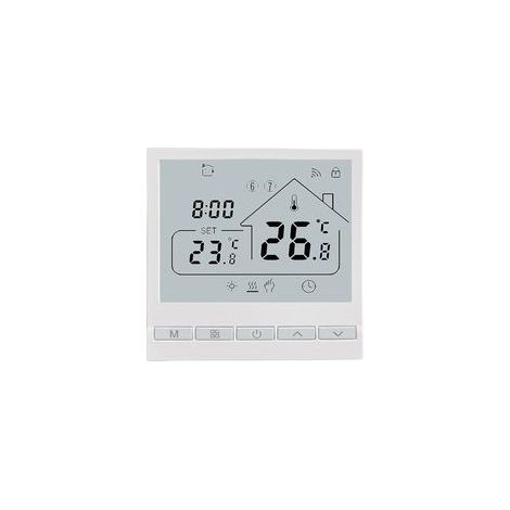 Thermostat Wi-Fi intelligent programmable pour chaudière – Compatible avec Alexa, contrôle vocal, chauffage, eau chaude sanitaire et gaz – Thermostat digital sans fil avec capteur ambiant intégré (1/5)