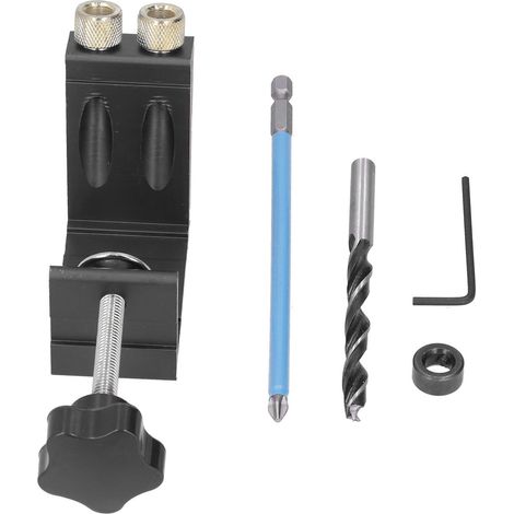15°-Winkelbohrlehren-Set für Dübel, Positionierhilfe für die Holzbearbeitung, schwarzes Holzbohrzubehör (1/5)