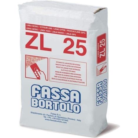 Rasante Bianco Fassa ZL 25 per lisciatura Interna a base di calce e cemento - 25 Kg