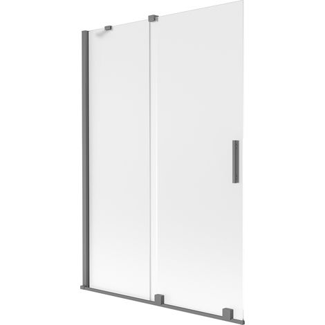 Mexen Velar Duschabtrennung 2-flügelig verschiebbar 120 x 150 cm, matt, Gun Metal - 896-120-000-31-95 (1/2)