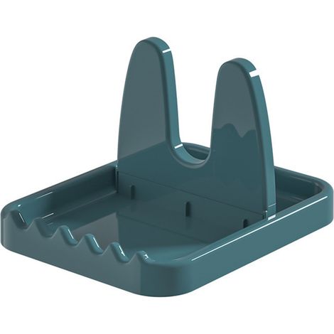 Étagère pliable pour couvercles de casseroles, support en plastique pour cuillères, organisateur de cuisine pour fourchettes, spatules et couvercles de poêle, bleu (1/5)