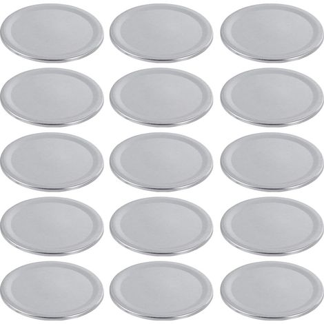 24 couvercles large ouverture en fer-blanc argenté pour bocaux Mason de 86 mm, compatibles avec les bocaux Mason de 86 mm (1/5)