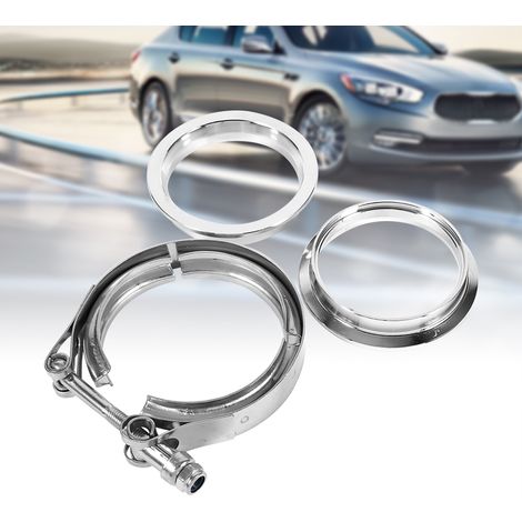 Tuyau d'échappement automobile de 3 pouces pour turbocompresseur, tuyau de fluide, collier de serrage à gorge en V + 2 brides standard (1/5)