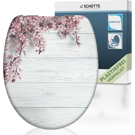 SCH�TTE WC-Sitz aus Duroplast mit Absenkautomatik Toilettendeckel mit Motiv Klodeckel Floral Blume 82197