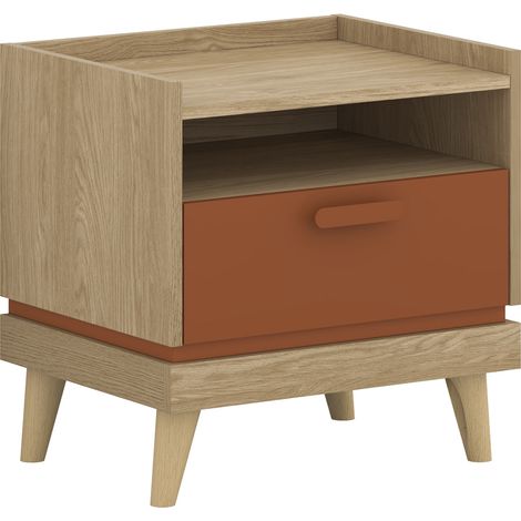 Nachttisch Sandy mit 1 Schublade, Holzoptik, 50cm (1/5)