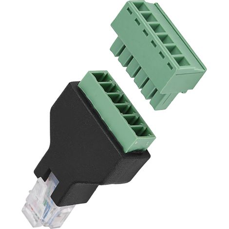 Adaptador macho RJ12 6P6C: terminales de tornillo de 6 pines, convertidor Ethernet, adaptador para cableado de redes domésticas e industriales. (1/5)