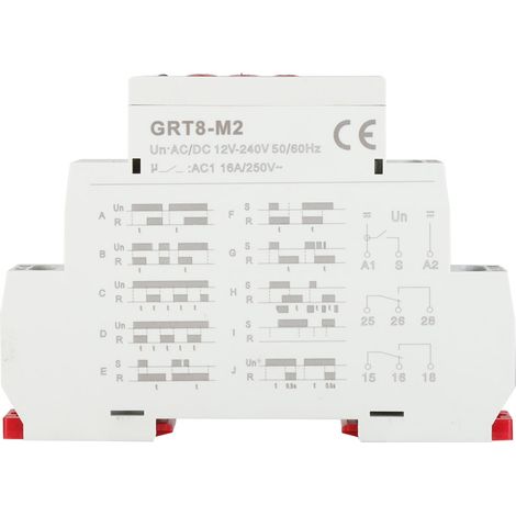 Relais temporisé multifonctionnel miniature sur rail GRT8-M2, 12 V AC/DC  240 V (1/5)