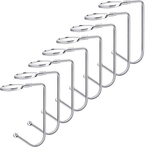 GROOFOO 8 Pcs Noël Jarretelles Manteau Crochet Cintre Noël Sécurité Suspendus Grip Bas Clip pour Décoration De Fête De Noël,Argent GROOFOO