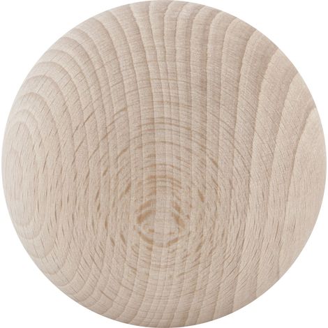 Holz-Kugel (Türknauf) ø 60 mm ohne Hülse M8-Gewinde, Möbelgriff Buche natur