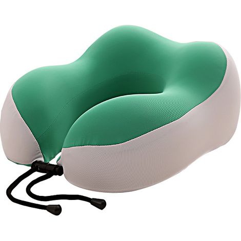 Oreiller en forme de U, oreiller cervical en mousse à mémoire de forme, soutien de la tête et du cou pour adulte, appui-tête confortable, vert (1/5)