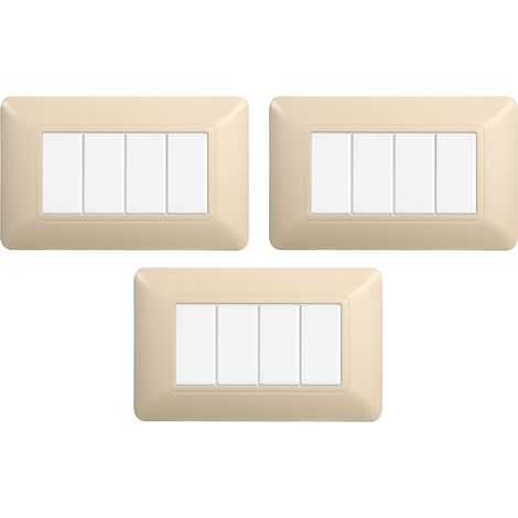 gloca Set Placche Plastica Compatibili Matix (3 Pezzi Sabbia, 4 Posti) (1/4)