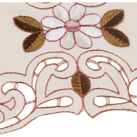 Europäische Tischdecke mit Blumenstickerei, rechteckiger Tischläufer 60 x 120 cm, eleganter Dekostoff für das Esszimmer (1/5)