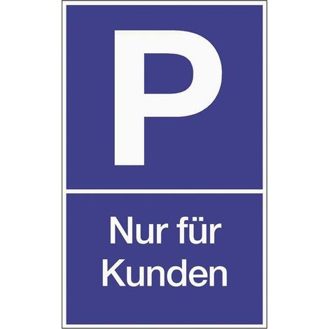 Signalisation de places de stationnement stationn. p. clients L250xl400 mm plastique bleu/blanc
