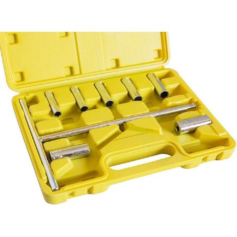 TrAdE Shop Traesio - Chiave A T Esagonali Kit 7 Pz Bussole Valigetta 8 - 9 -10 -11 -12 -13 - 14 Mm -