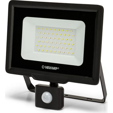Spot LED détecteur de mouvement, 50 W, 4000 lm, lumière blanche froide (6500 K), projecteur d'extérieur IP44 pour jardin, cour, noir (1/5)
