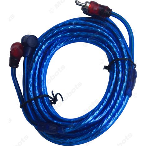 5M Transparent Blue Car Audio Cable 2-to-2 Car Audio RCA Cable Car Modification RCA Audio Adapter Cable (1/4)