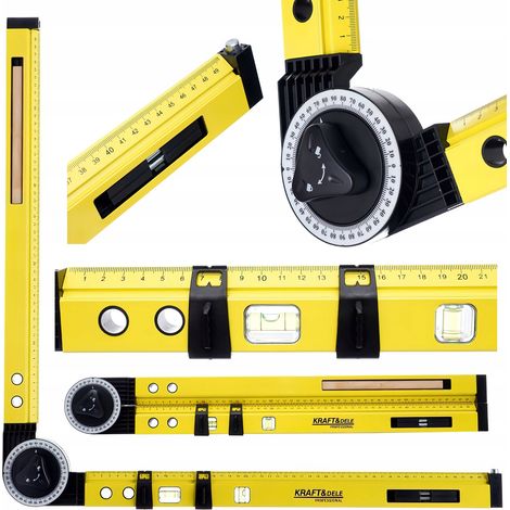 Bauwinkelmesser, Wasserwaage, Zirkel 3-in-1 60 cm Kraft&Dele (1/5)