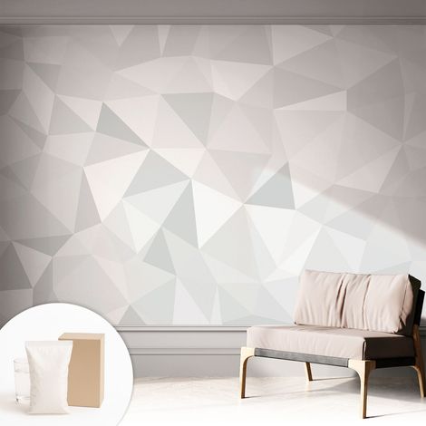 Papier peint intissé décoratif avec colle pour salon chambre et bureau Installation rapide Mosaïque triangulaire 312x219 cm (1/5)