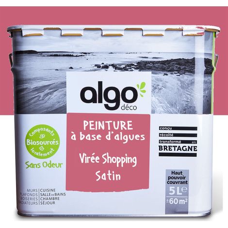 Peinture écologique Algo - Satin - Rose Virée Shopping - 5L (1/5)