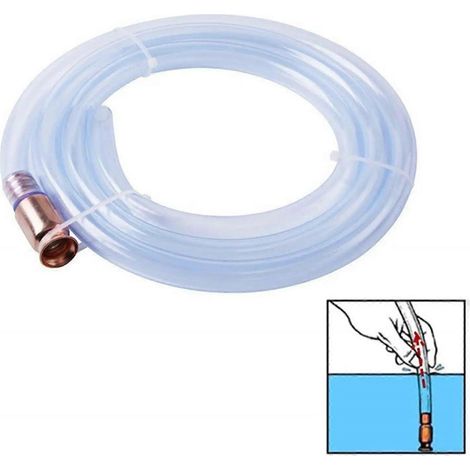 Tuyau de siphon auto-amorçant pour le pompage et le transfert de carburant transparent (1/4)