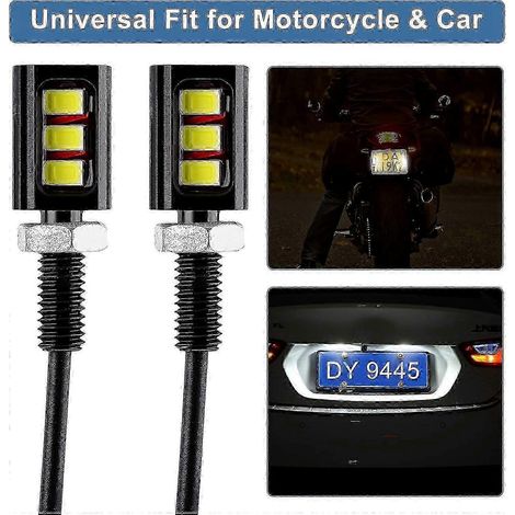 Kennzeichenbeleuchtung, 12V Universal-LED-Kennzeichenbeleuchtung, Kfz-Kennzeichen-Schraubbefestigung mit LED-Glühbirnen, 1 Paar (Weiß), Edition 0617
