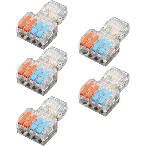 Connecteur rapide de câble en laiton avec levier de contact, bornier séparateur pour appareils d'éclairage 250 V 32 A (lot de 5) (1/5)