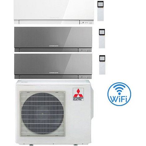 Climatizzatore Condizionatore Mitsubishi Kirigamine Zen Wifi Argento + Bianco Perla Trial Split Inverter 7000 + 7000 + 7000 BTU con U.E. MXZ-3F54VF classe A+++ /A++ NOVITÁ (1/2)