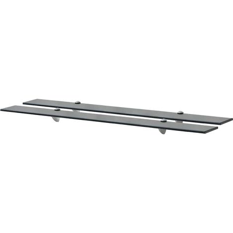 Lot de 2 Étagères murales Étagère de Rangement - Meuble de rangement Verre 100 x 10 cm 8 mm BV345731 - BonneVie (1/4)
