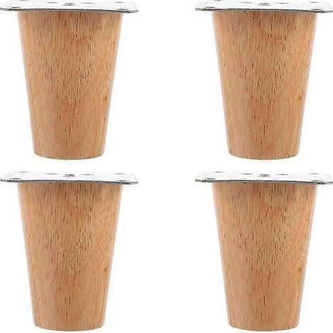 Pieds de meubles, bois massif, style nordique, 4 jeux, 10 cm. (1/5)