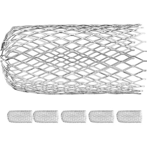 Ensemble de 6 protège-gouttières, filtre rétractable en aluminium de 3 pouces, protection de tuyau de descente de gouttière pour éviter le blocage par les feuilles. (1/5)