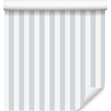 Gestreifte Tapete, weiß und hellgrau, für Wohn- und Schlafzimmer, 50 x 1000 cm (1/5)