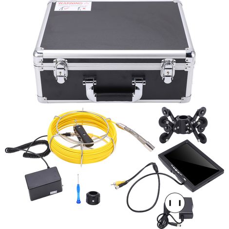 Kit Endoscopie Industrielle 7-en-1 F927DABTX, Caméra d'Inspection Vidéo IP68 pour Canalisations, Auto-équilibrée, Prise US 100-240V, Câble 30m/98ft, DVR Intégré (1/5)