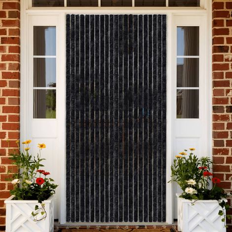 Rideau de porte amovible,Moustiquaire Anthracite 100x220 cm Chenille - DH14813 (1/5)
