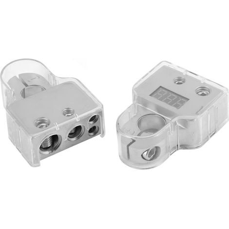 Zweiteilige Batteriestecker mit integriertem Voltmeter, transparente Abdeckung für 0/4/8 AWG-Kabel, Echtzeitüberwachung