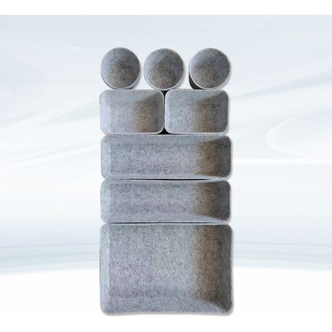 4 Pièces Organisateur Tiroir, Séparateur de Tiroir Empilable Rangement Maquillage Organisateur, 4 Tailles Boîte en feutre, pour Bureau, Salon, Coiffeuse, Armoire (1/5)