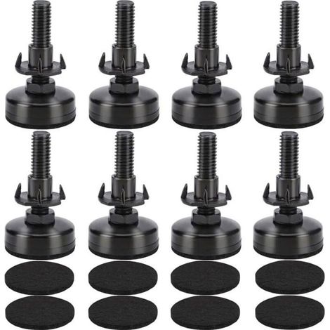 HONORNIC - M10 Lot de 8 pieds réglables pour redresseurs de meubles, vis de réglage, pieds de réglage avec écrou à enfoncer pour pieds de (1/5)