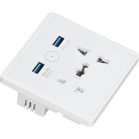 Intelligente Wandsteckdose mit USB-Schnellladefunktion, Timer, App-Steuerung, Sprachsteuerung, Fernbedienung und AC100-240V-Anschluss. (1/5)